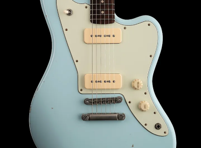 light blue guitar